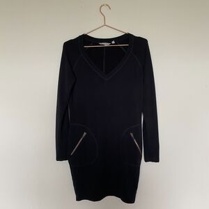 Athleta Womens Enchanted Dress Size XS Black Zipper Pockets Athleisure Classic